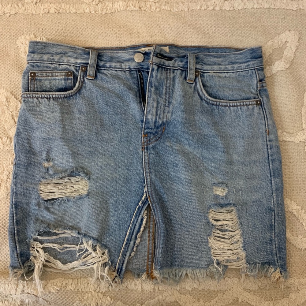 Free People Denim Skirt Size 26 - Picture 1 of 5